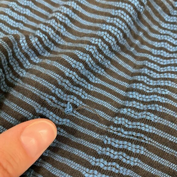 Free People Boho Striped High Waisted Casual Shorts Blue Black 6 Side Zip - Picture 3 of 4